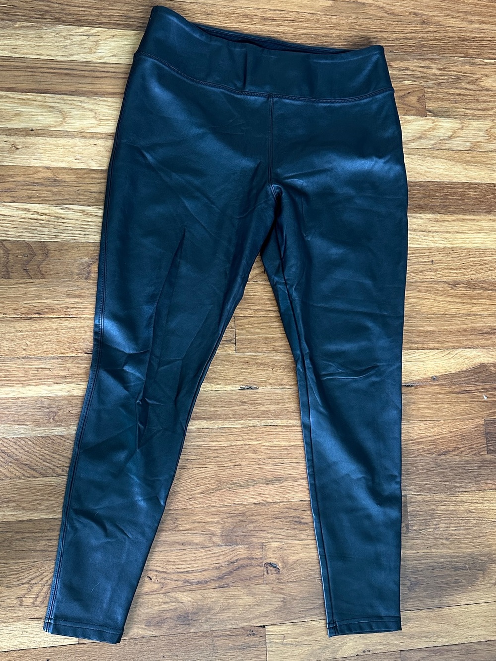 Nordstrom Black Faux-Leather Leggings women’s L - Picture 1 of 7